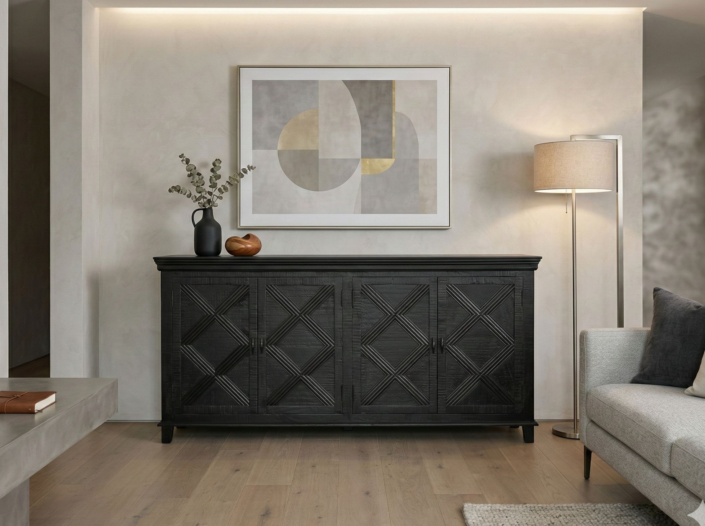 Eaton Grey Four Door Sideboard
